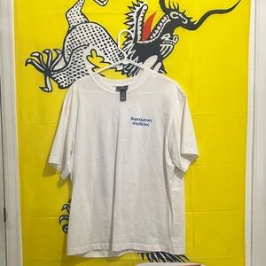 H&M White Tee with Blue Script